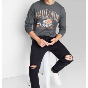 original use badlands south dakota t shirt Long Sleeve Horse Gray Xxl